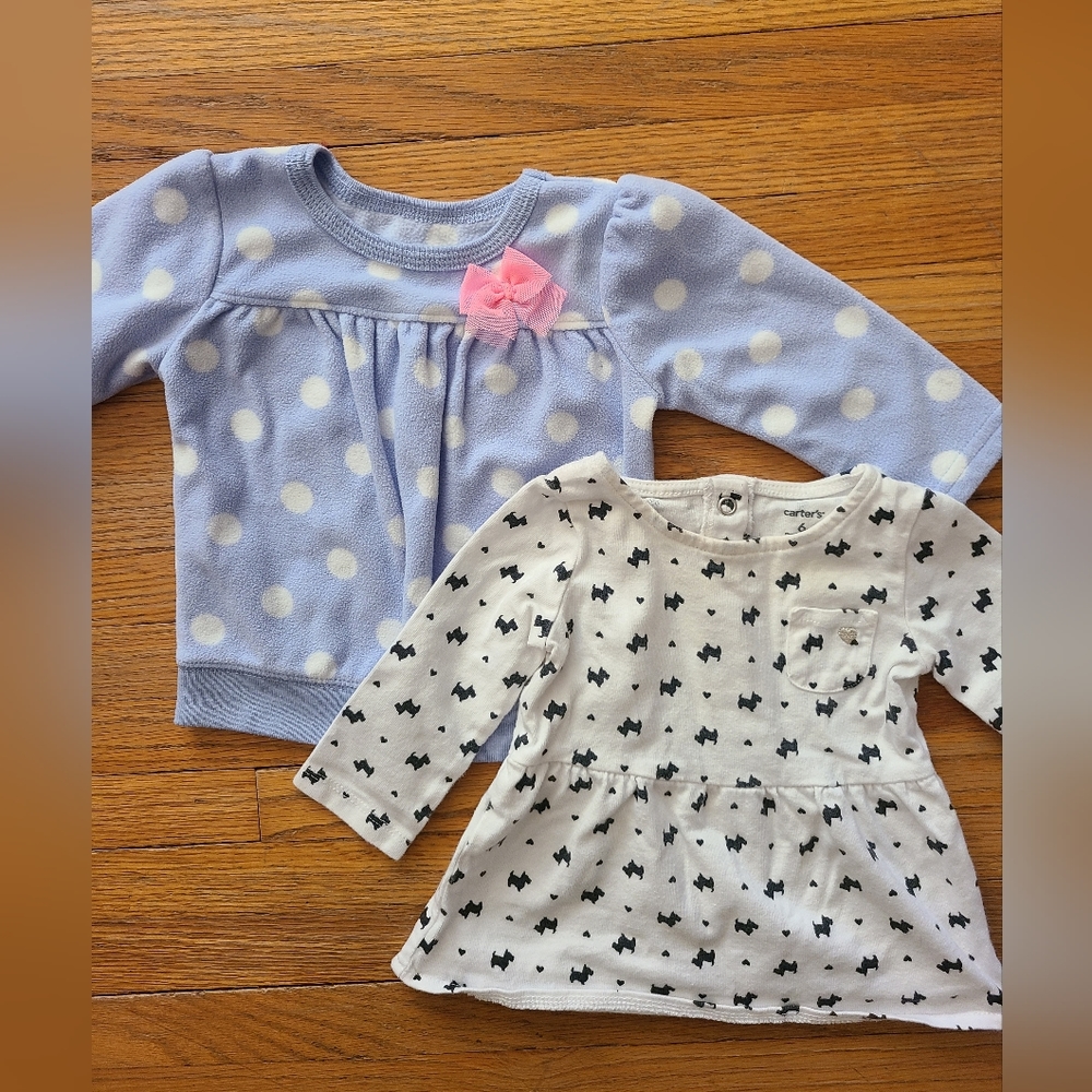 bundle of 2 carters long sleeve shirts 6m
